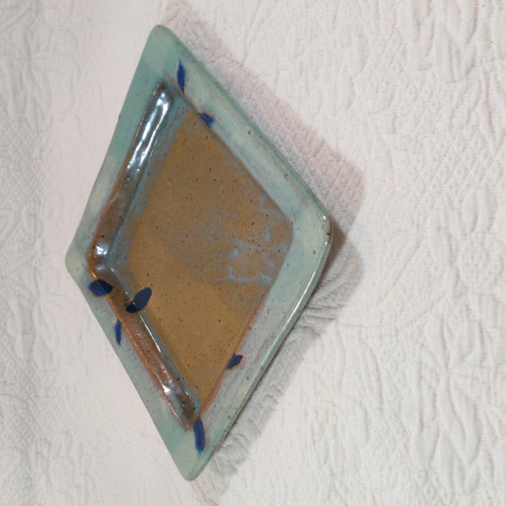 Glazed Leaf Ceramic Square Serving Plate